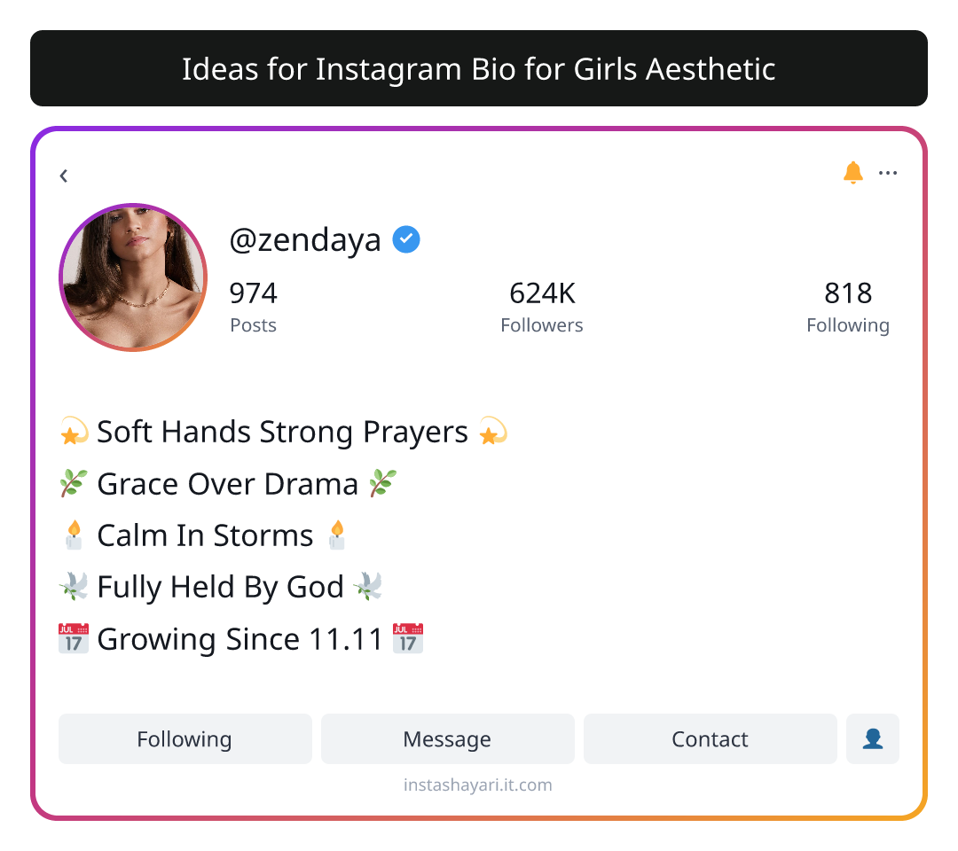 Ideas for Instagram Bio for Girls Aesthetic