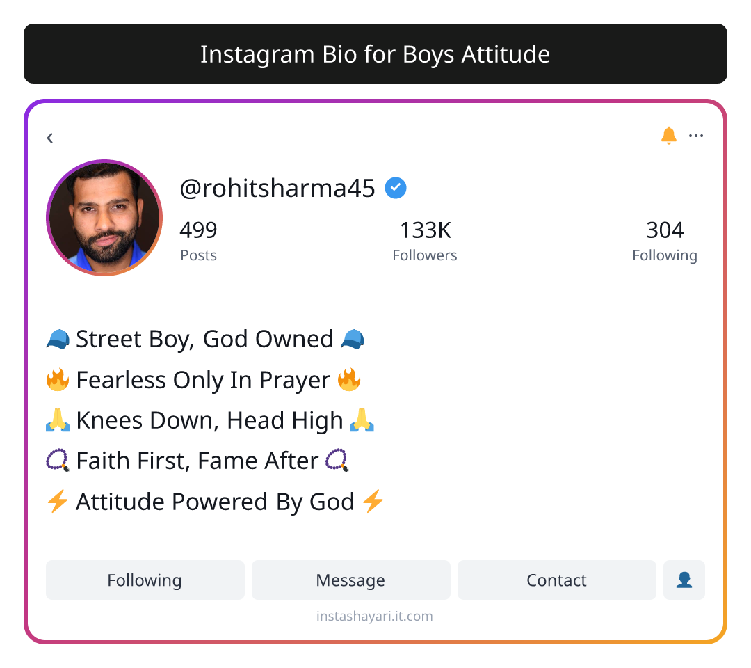 Instagram Bio for Boys Attitude