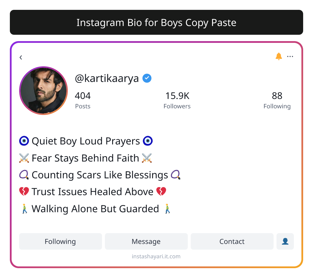 Instagram Bio for Boys Copy Paste