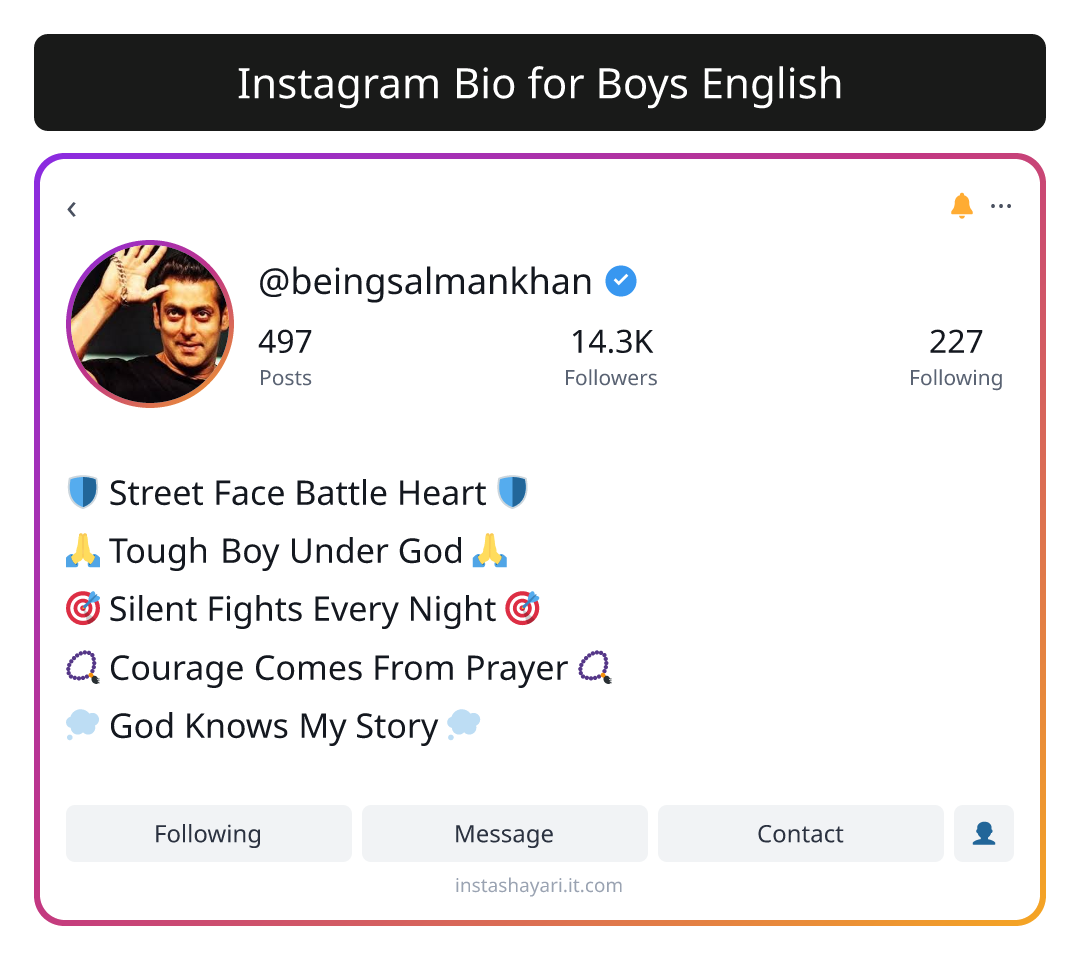Instagram Bio for Boys English