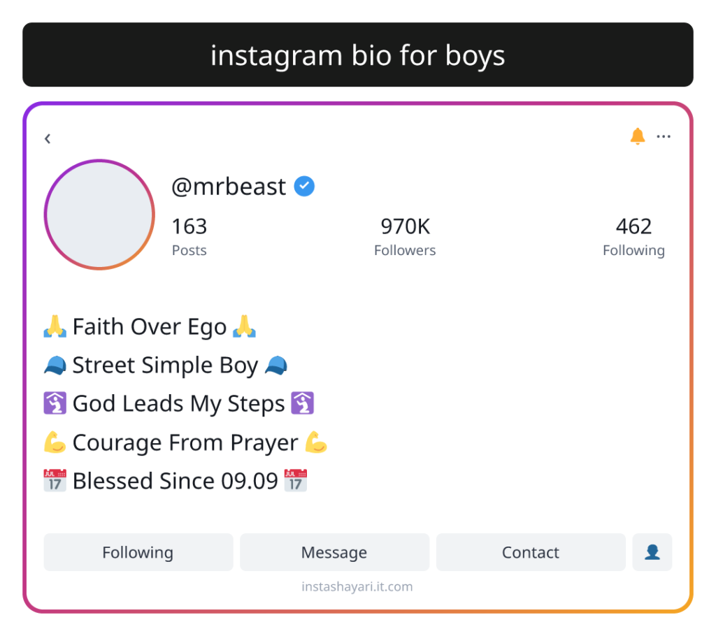 instagram bio for boys