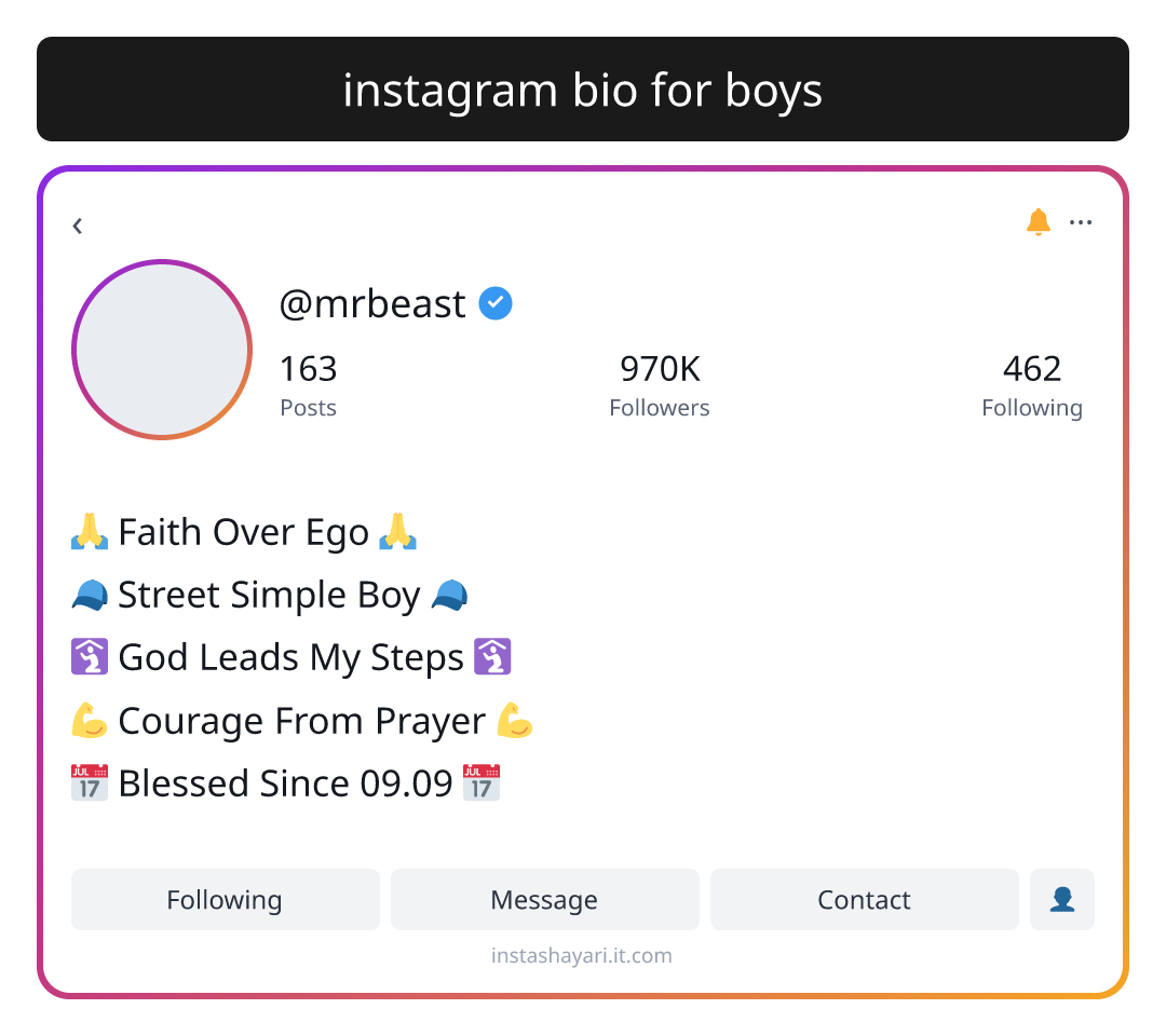 instagram bio for boys
