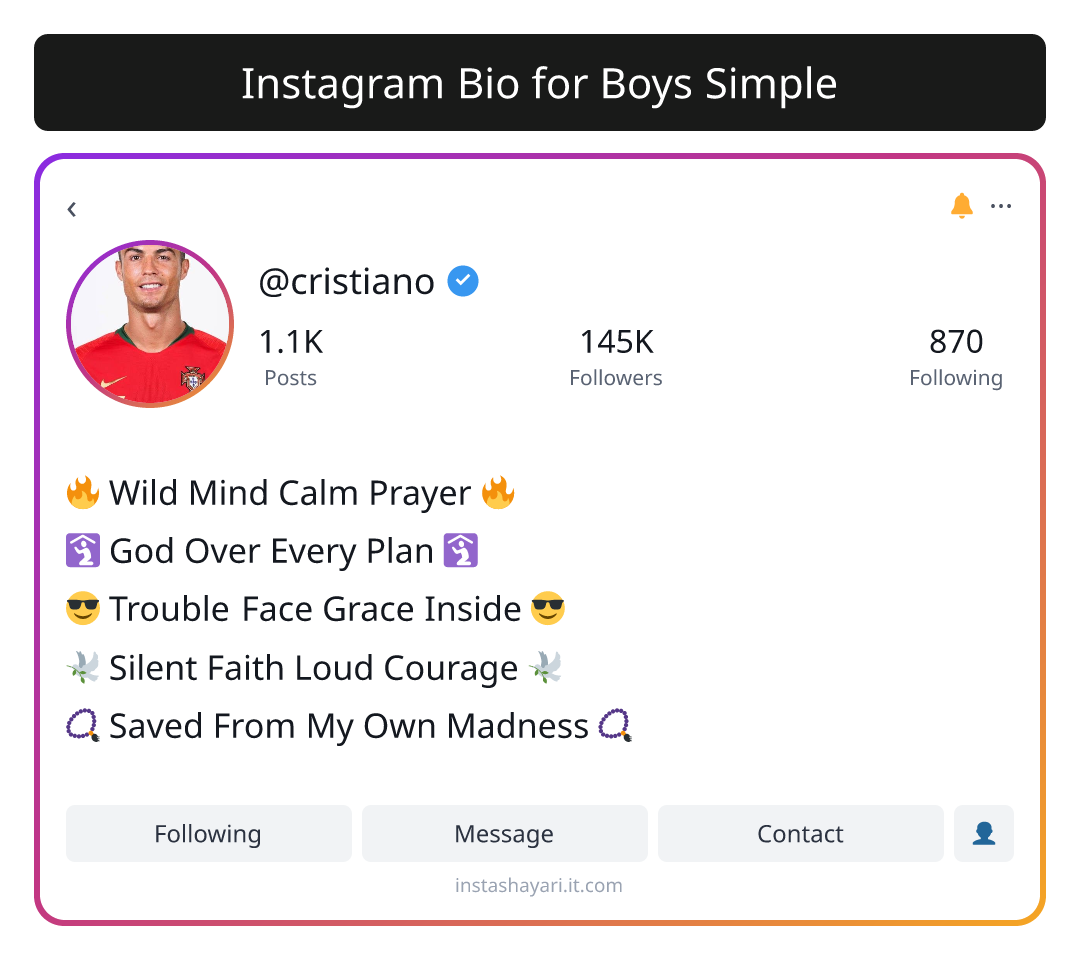 Instagram Bio for Boys Simple