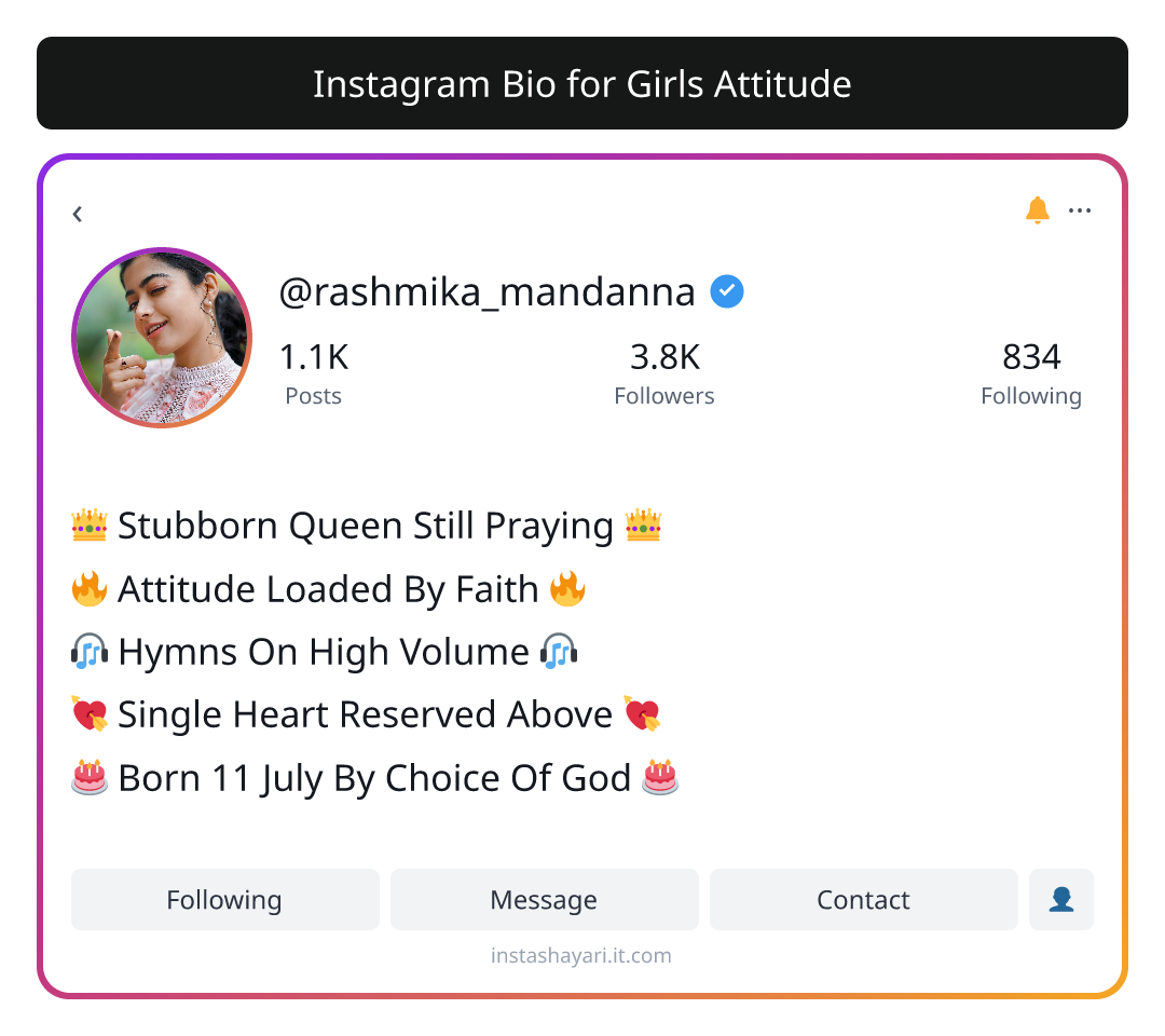 Instagram Bio for Girls Attitude