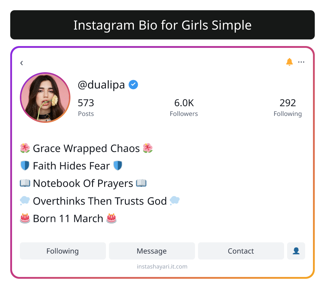 Instagram Bio for Girls Simple