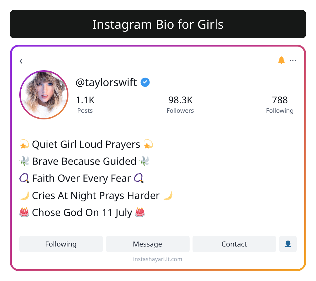 Instagram Bio for Girls