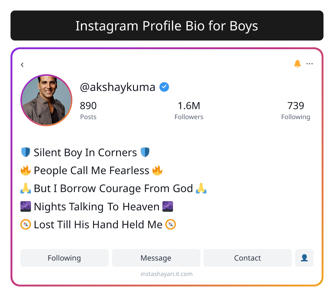Instagram Profile Bio for Boys - instagram bio for boys