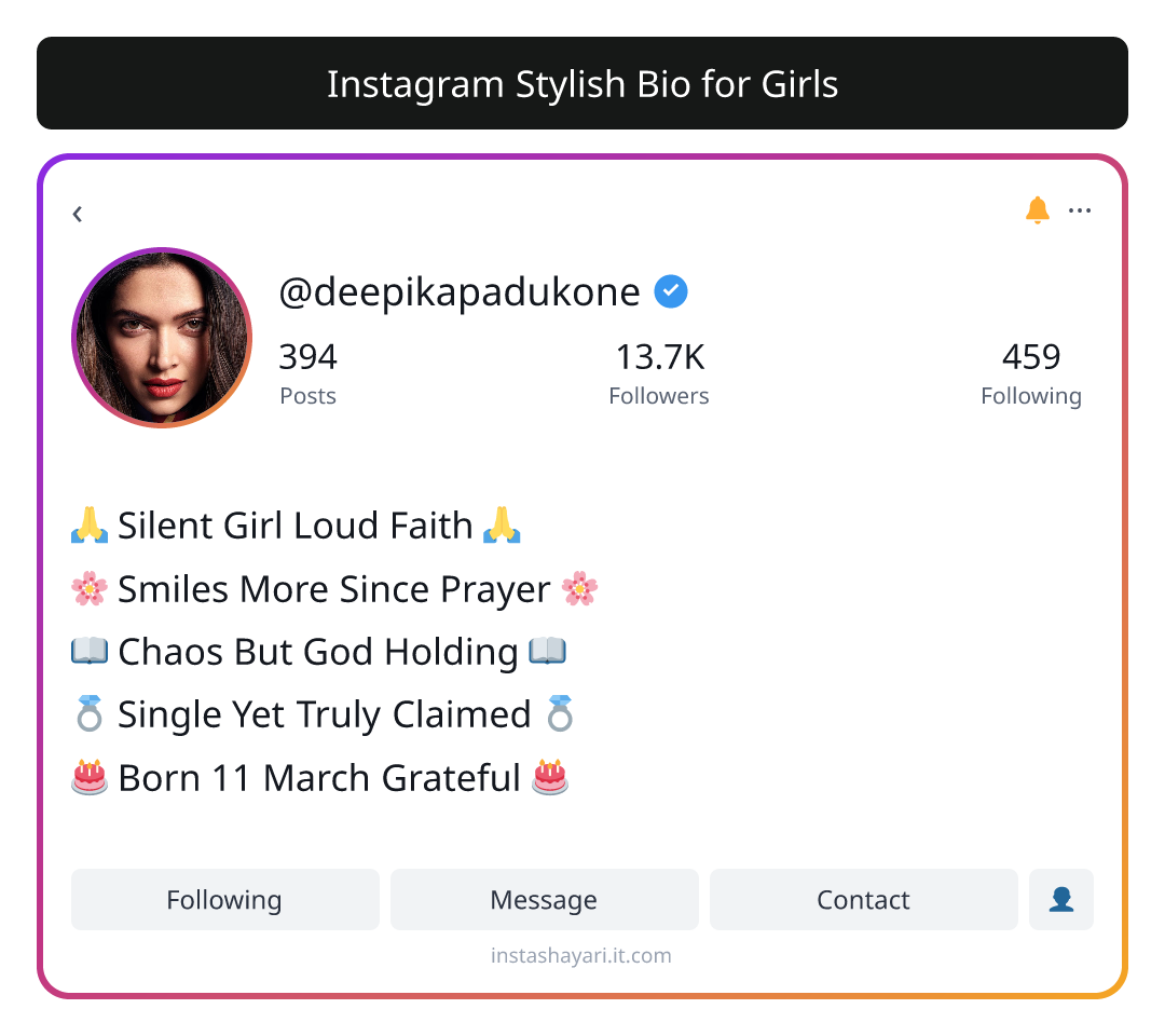 Instagram Stylish Bio for Girls - instagram bio for girls
