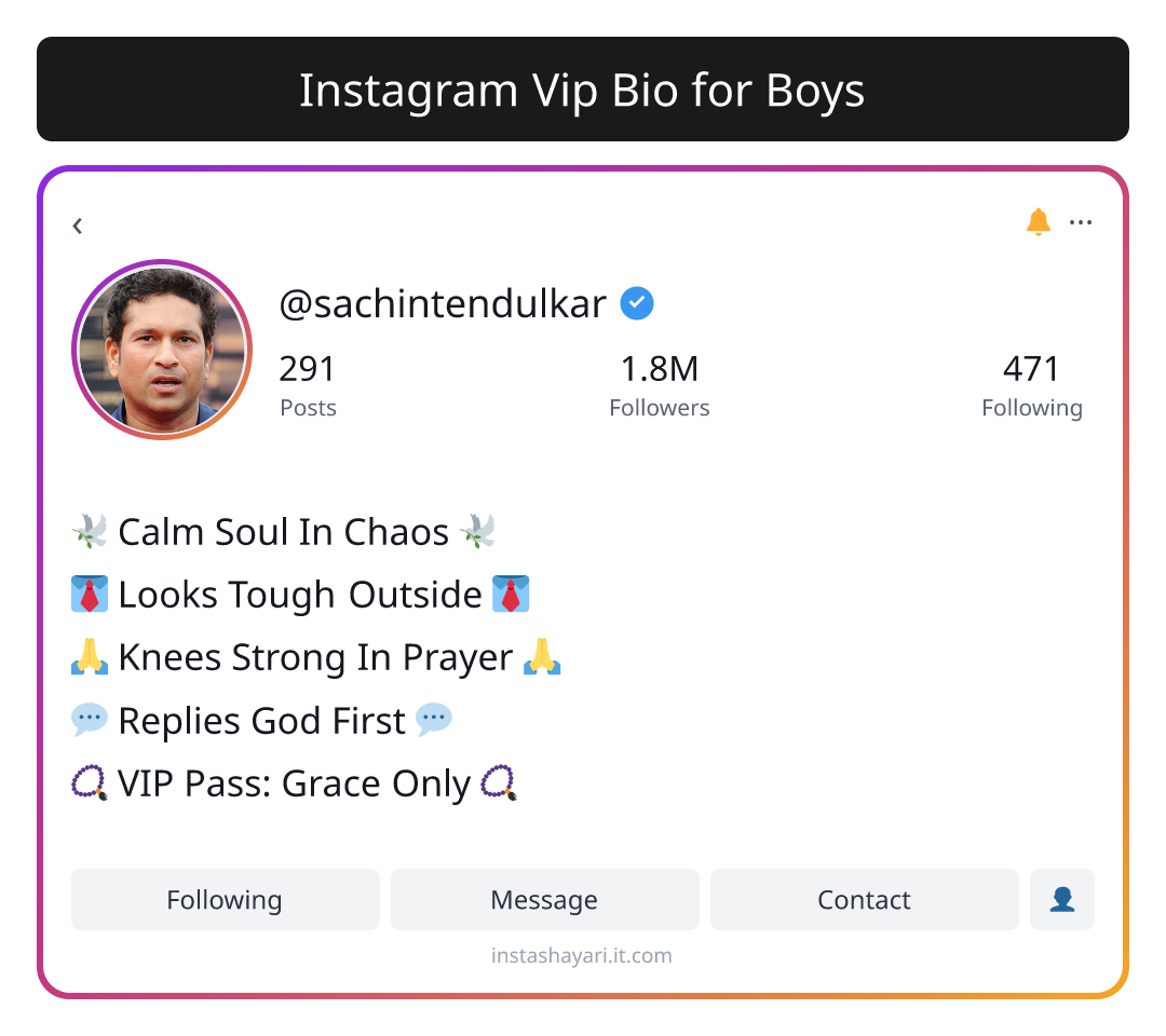 Instagram Vip Bio for Boys - instagram bio for boys