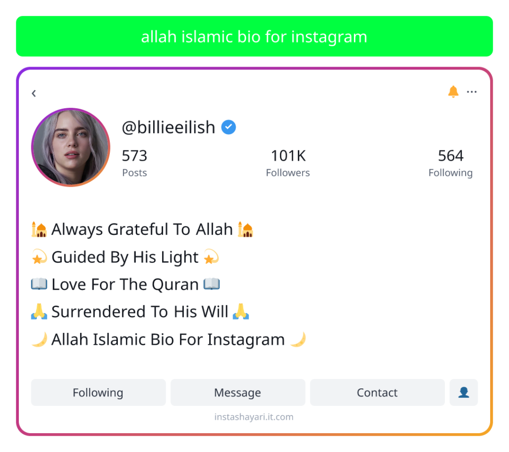 allah islamic bio for instagram