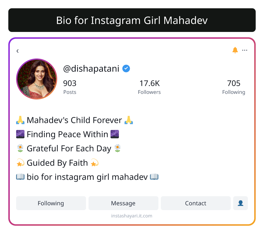 Bio for Instagram Girl Mahadev
