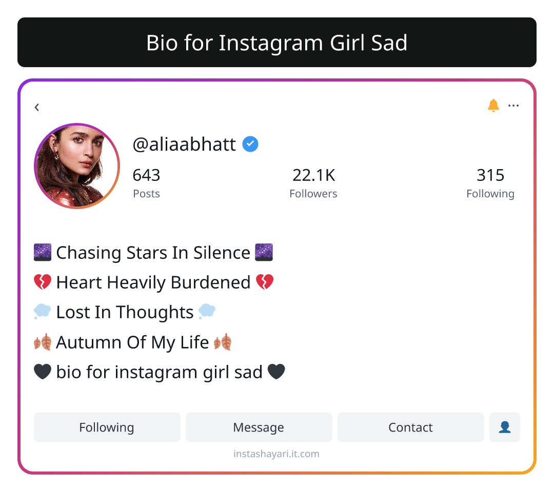 Bio for Instagram Girl Sad