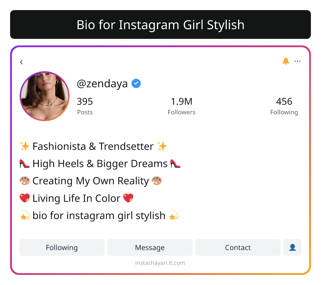 Bio for Instagram Girl Stylish