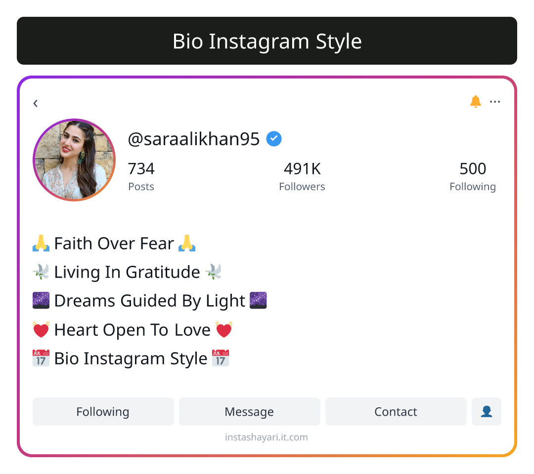 Bio Instagram Style