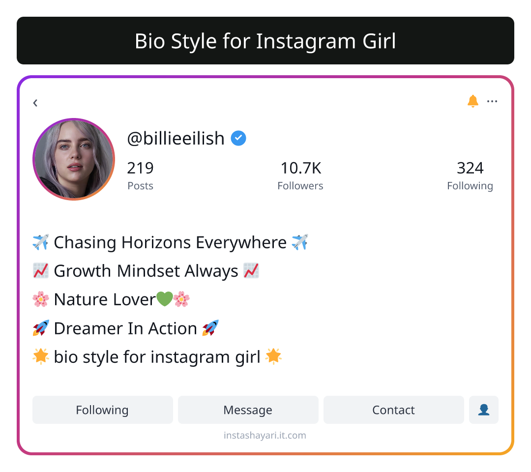 Bio Style for Instagram Girl - bio for instagram girl