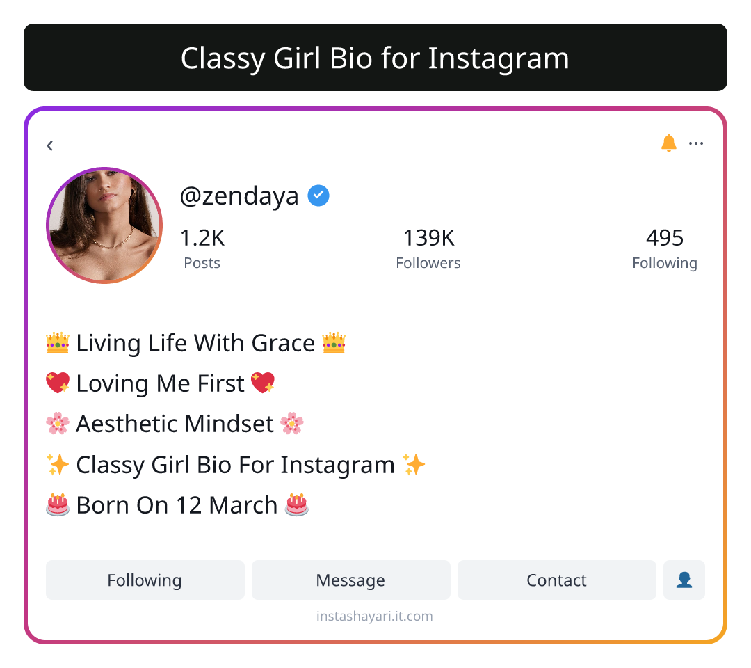 Classy Girl Bio for Instagram