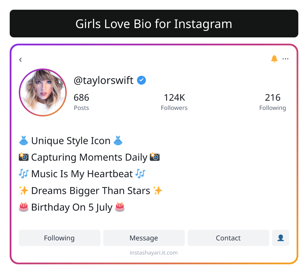 Girls Love Bio for Instagram - girl bio for instagram