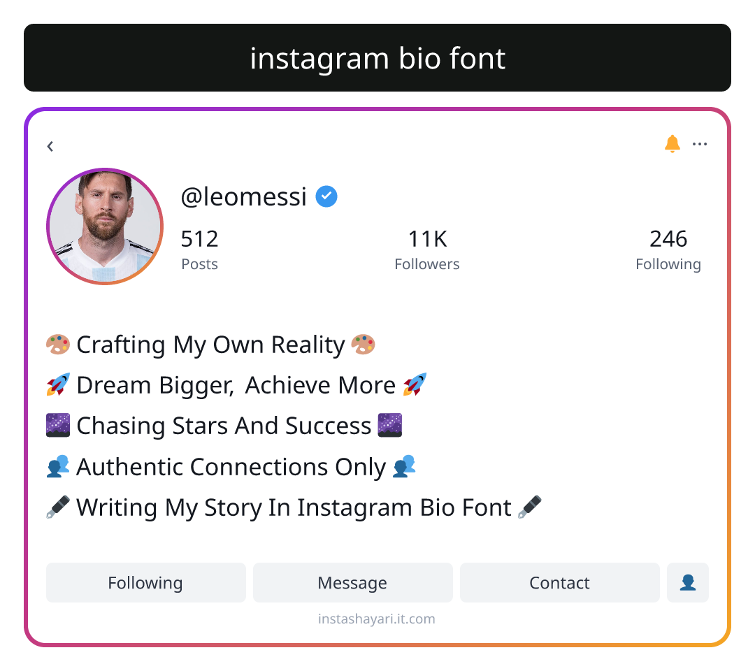 instagram bio font