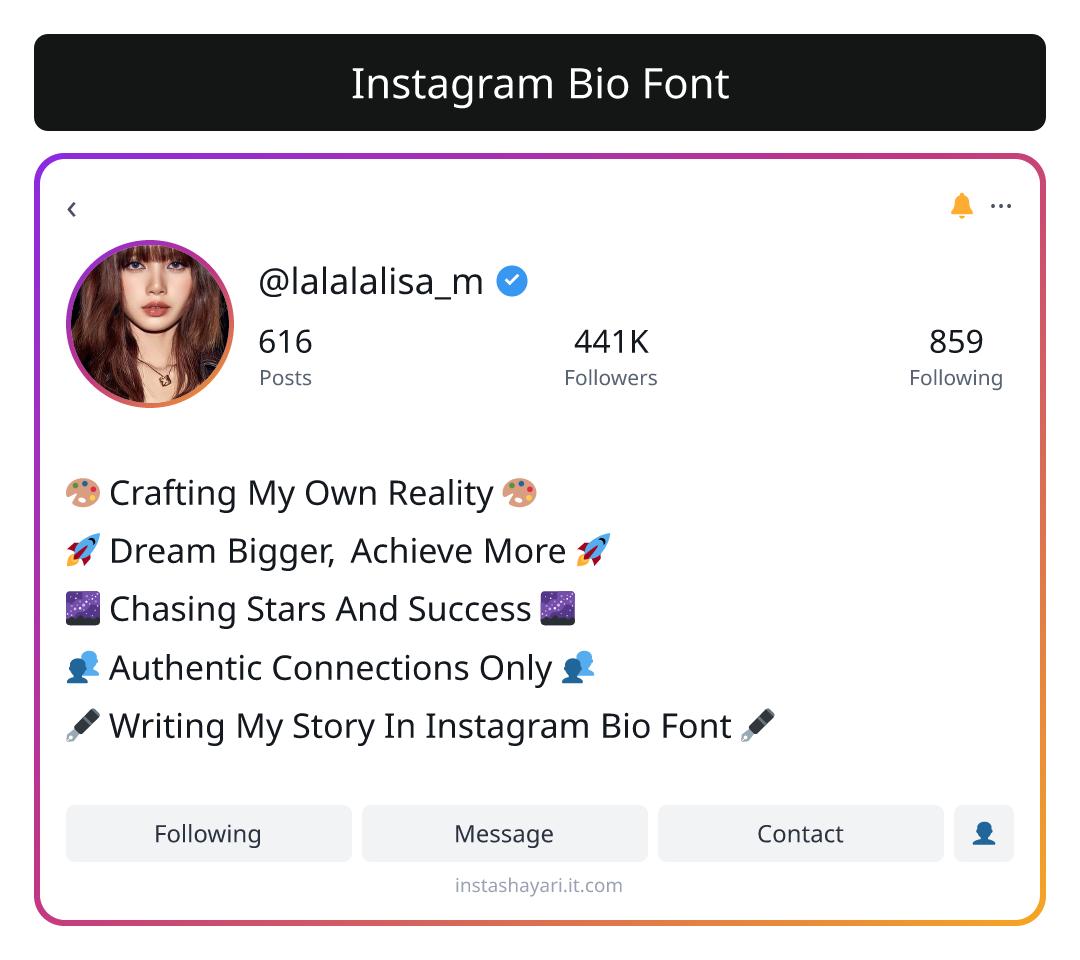 Instagram Bio Font