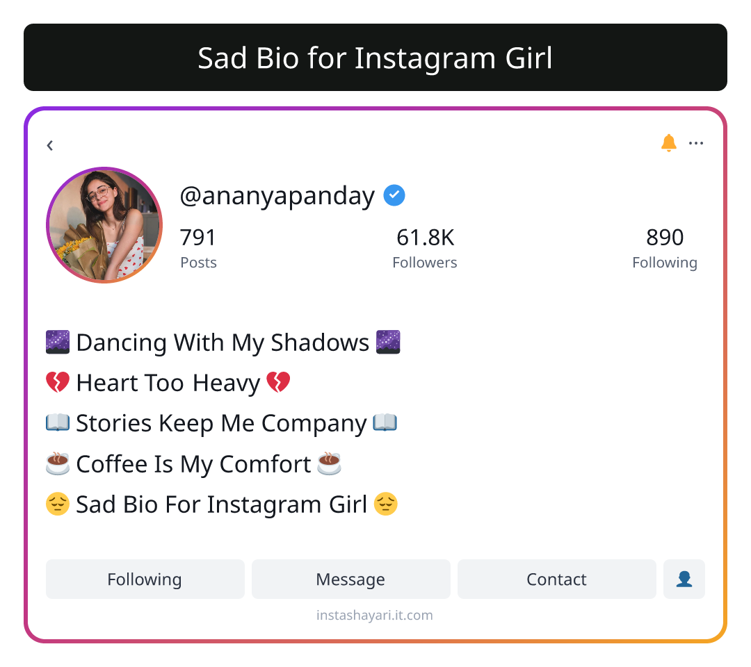 Sad Bio for Instagram Girl