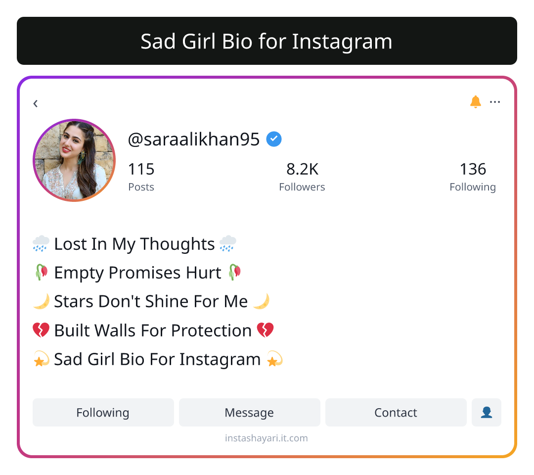 Sad Girl Bio for Instagram