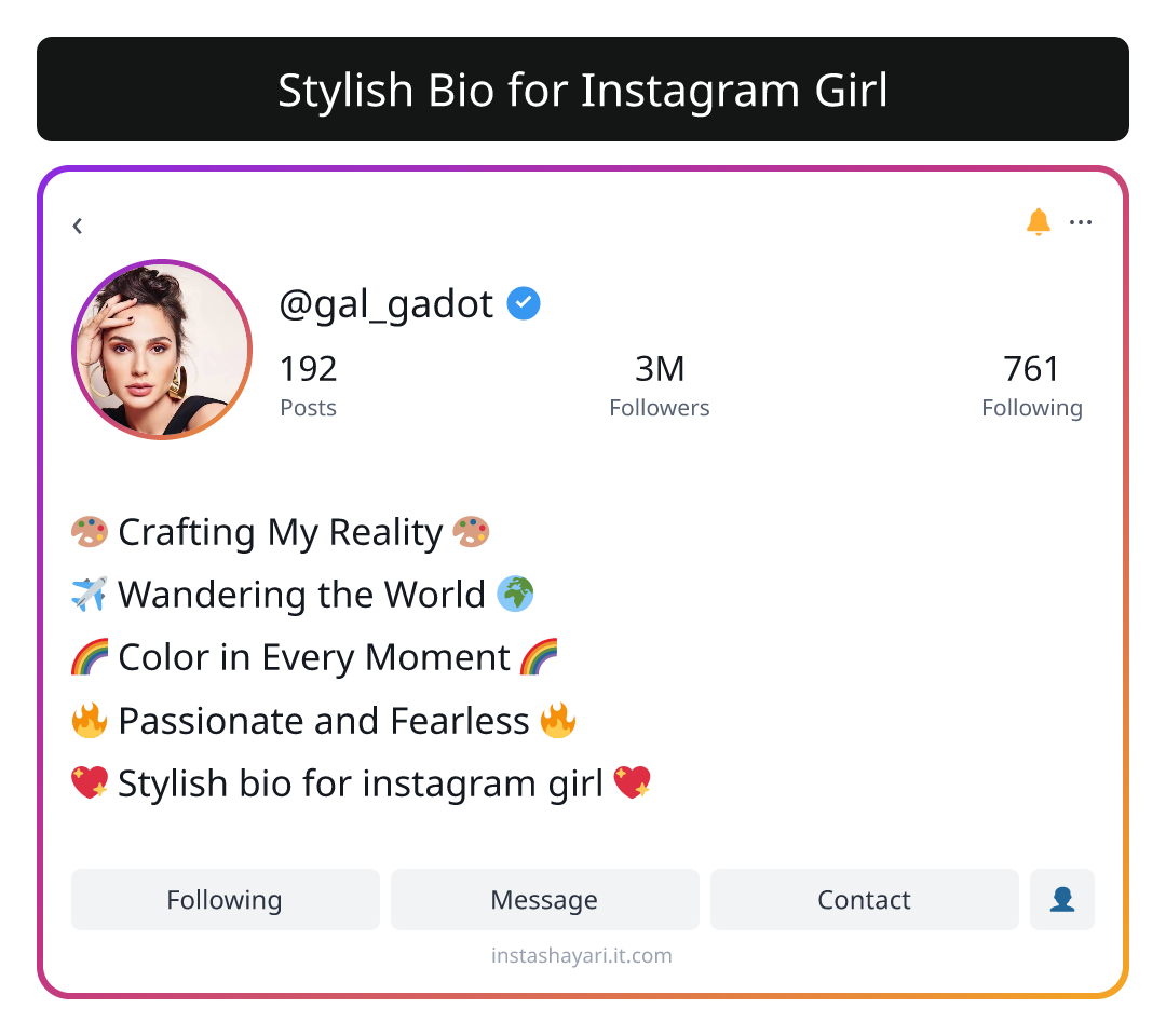 Stylish Bio for Instagram Girl