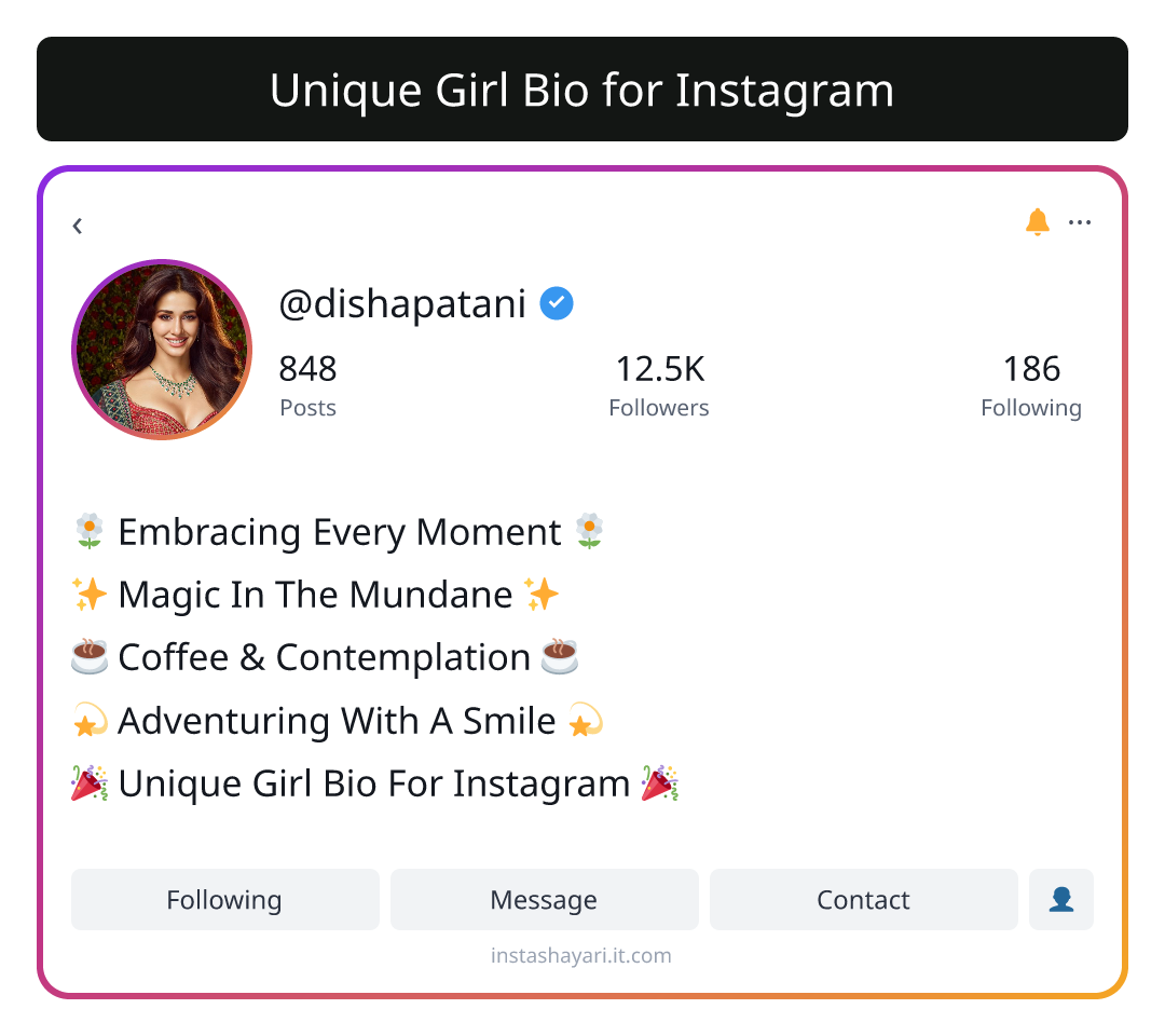 Unique Girl Bio for Instagram