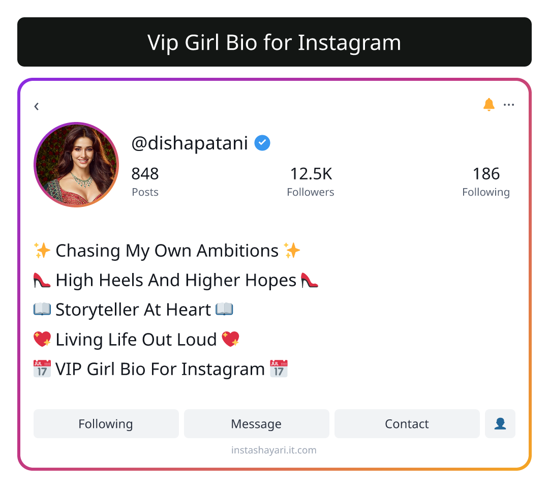 Vip Girl Bio for Instagram